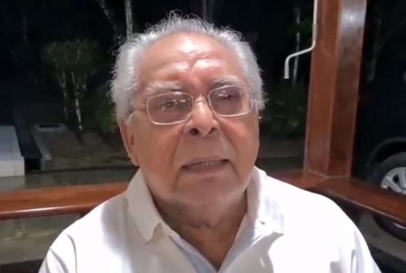 Em vídeo divulgado nas redes sociais, Amazonino Mendes, agradeceu aos votos que recebeu e desejou lucidez e garra ao prefeito eleito David Almeida (Avante).