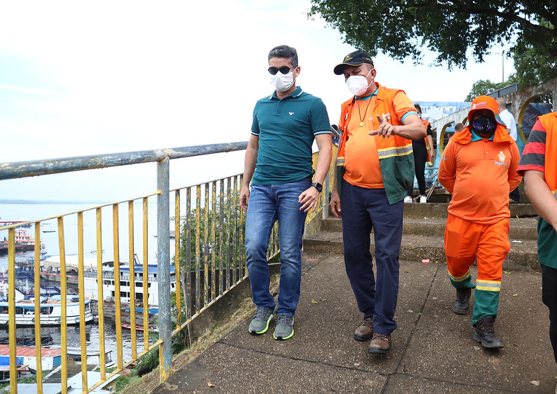 A Prefeitura de Manaus inicia obra de revitalização da orla do Amarelinho, no bairro Educandos, zona Sul.