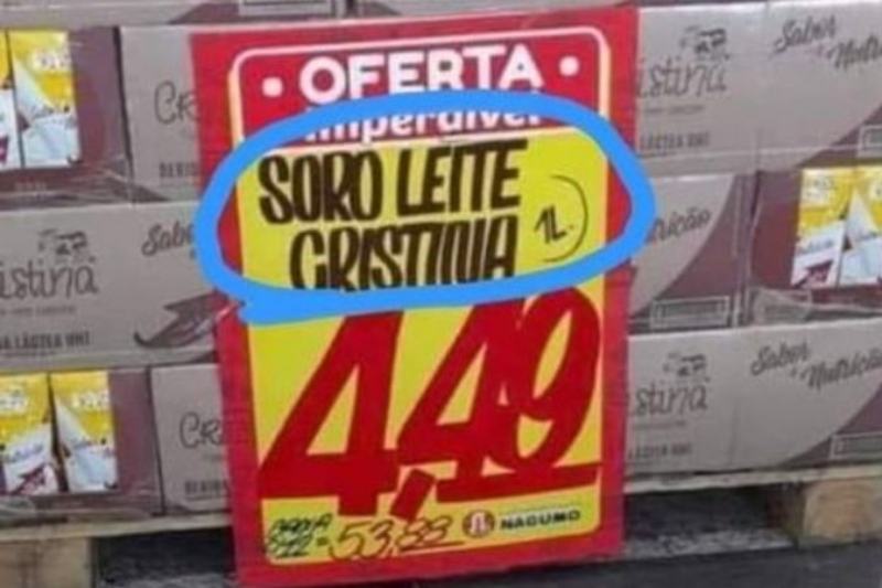 A venda de bebida láctea anunciada como soro de leite em um mercado de São Paulo chamou a atenção nas redes sociais nesta semana.