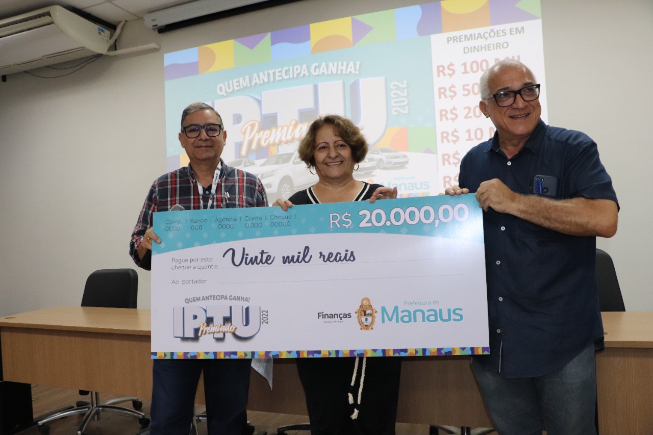 Os contribuintes contemplados no sorteio do “IPTU Premiado”, da Prefeitura de Manaus, receberam premiações que somam R$ 85 mil reais.