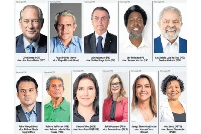 Doze chapas de presidenciáveis foram lançadas até agora para disputar a presidência e a vice-presidência da República.