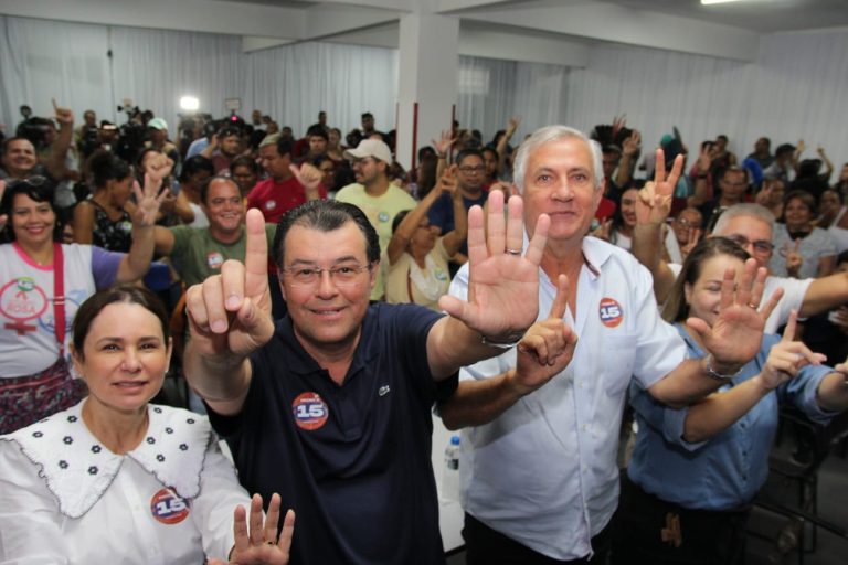O candidato a vice-governador Humberto Michiles (Cidadania) reuniu diversos apoiadores para expressar seu apoio ao Eduardo Braga (MDB).