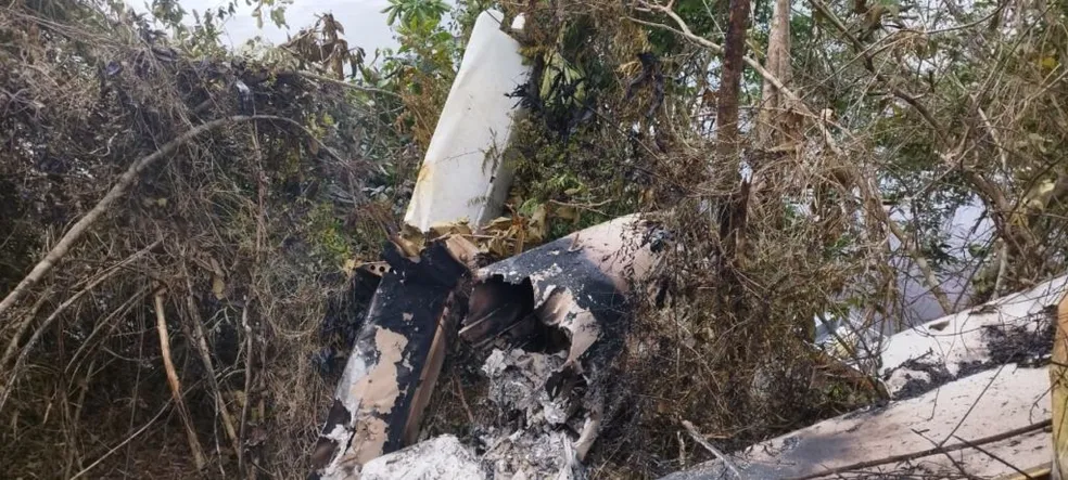 O piloto de um avião de pequeno porte que caiu nesta terça-feira (21) morreu após ter 80% do corpo queimado.