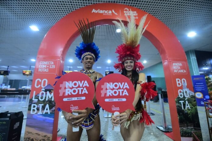 O Governo do Amazonas, por meio da Empresa Estadual de Turismo (Amazonastur), participou da inauguração da nova rota aérea Manaus-Bogotá