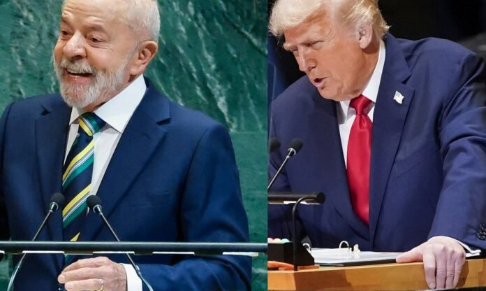 Lula e Donald Trump conversaram por videoconferência em meio ao tarifaço de 50% imposto pelos EUA sobre produtos brasileiros.
