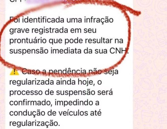 Detran-AM alerta para golpe no WhatsApp que simula suspensão da CNH e cobra via Pix.
