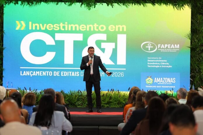 Governo do Amazonas lança 15 editais de CT&I com R$ 81 mi em investimentos, alcançando R$ 1 bi aplicados em ciência desde 2019.
