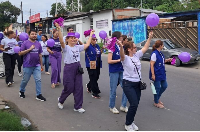 Prefeitura de Manaus encerra o Janeiro Roxo com caminhada na zona Leste, reforçando prevenção, diagnóstico precoce e combate ao preconceito da hanseníase.