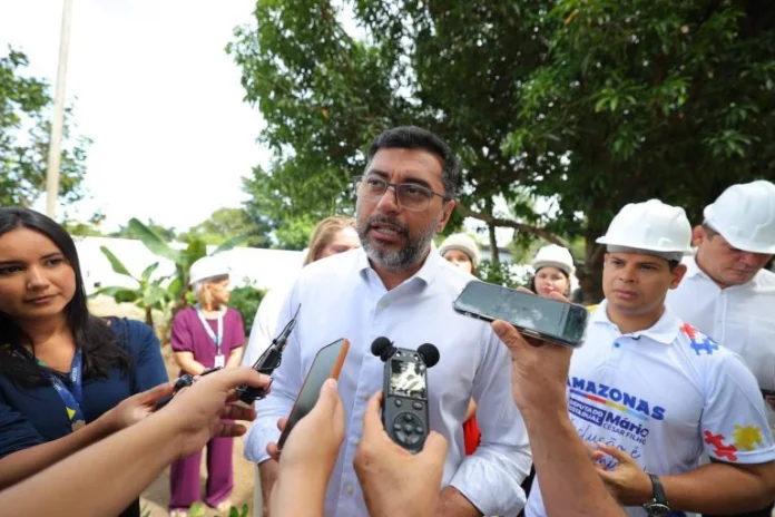 O Governador Wilson Lima acompanhou as obras do Caic TEA Afrânio Soares.