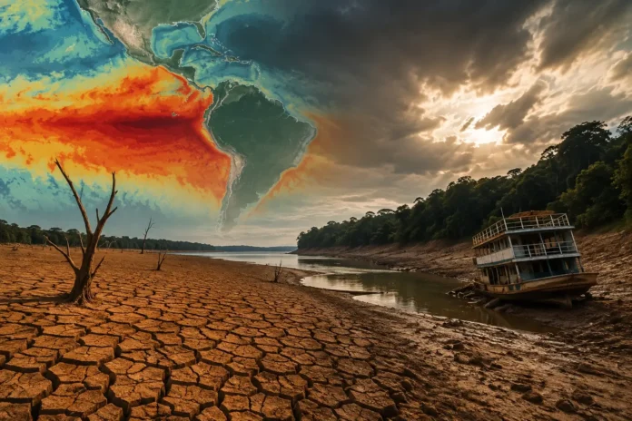 O fenômeno El Niño se intensifica em 2026 e traz seca prolongada para a Amazônia e tempestades no Sul. Veja os impactos previstos pelo boletim federal.