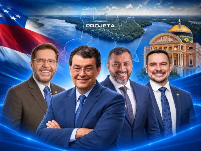 Pesquisa Projeta mostra Braga na liderança e empate técnico entre Wilson Lima e Alberto Neto pela segunda vaga ao Senado.