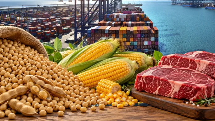 Brasil lidera exportação agrícola para a China, com destaque para soja, milho e carne bovina. Estudo aponta riscos climáticos e soluções sustentáveis.